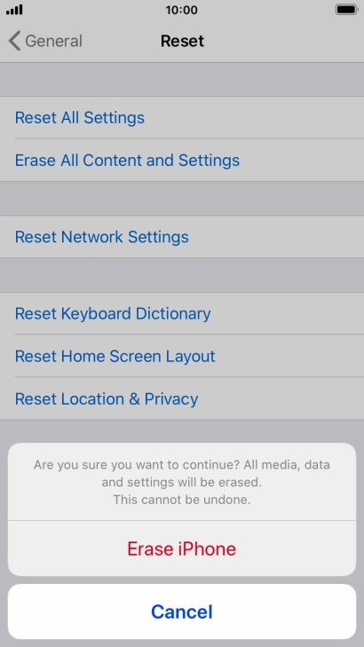Press Erase iPhone. Press Erase iPhone.