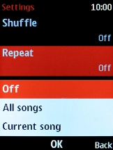 Select the required setting.