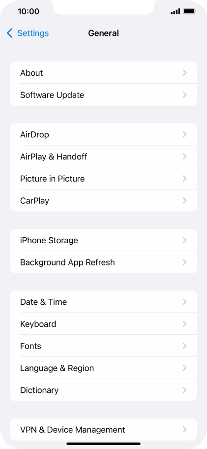 Press Software Update. If a new software version is available, it's displayed. Follow the instructions on the screen to update the phone software.