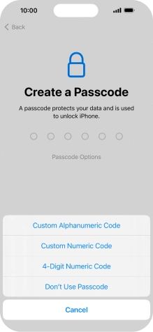 Follow the instructions on the screen to turn on use of phone lock code or press Don't Use Passcode. Follow the instructions on the screen to turn on use of phone lock code or press Don't Use Passcode.