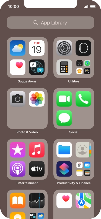 Press the required app. Press the required app.