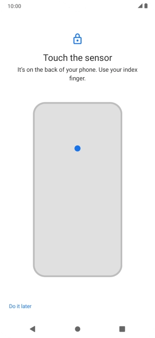 Follow the instructions on the screen to create the phone lock code using your fingerprint. Follow the instructions on the screen to create the phone lock code using your fingerprint.