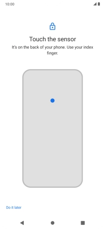 Follow the instructions on the screen to create the phone lock code using your fingerprint. Follow the instructions on the screen to create the phone lock code using your fingerprint.