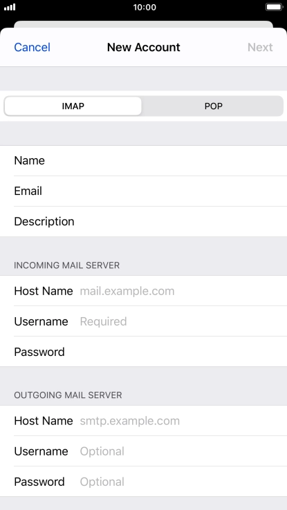 Press IMAP.