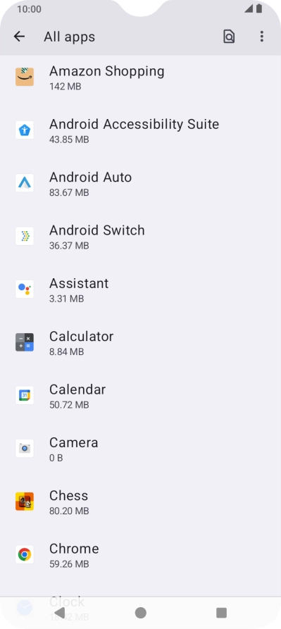 Press the required app. Press the required app.