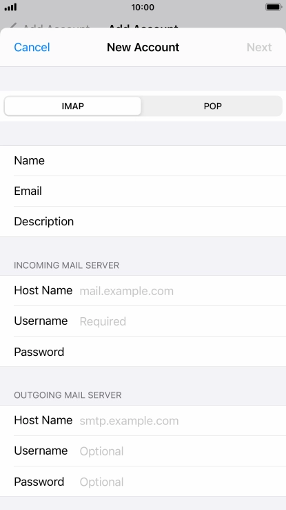 Press IMAP.