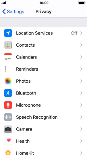 Press Location Services.