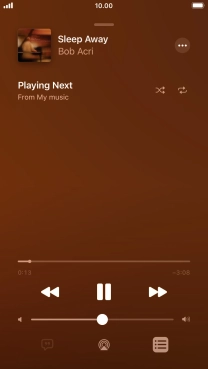 Press the shuffle icon to turn the function on or off.