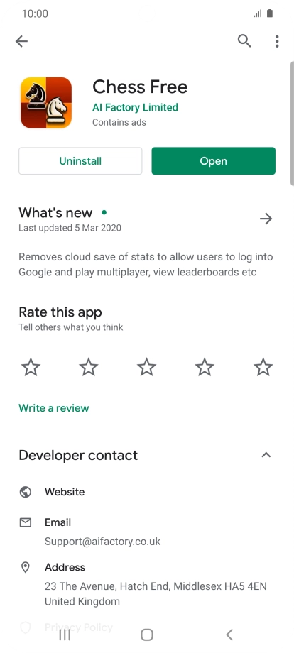 Press Uninstall.
