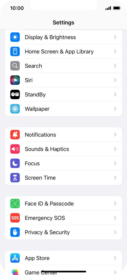 Press Face ID & Passcode.