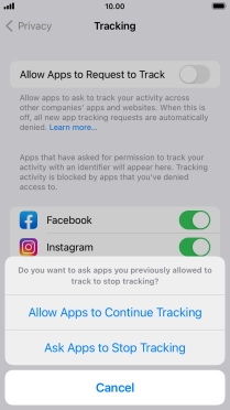 If you turn off the function, press the required setting.