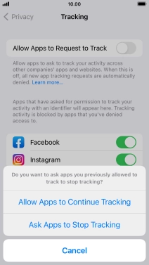 If you turn off the function, press the required setting.