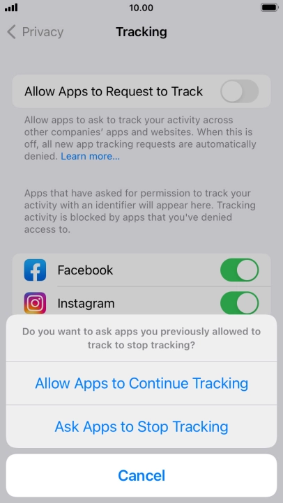If you turn off the function, press the required setting.