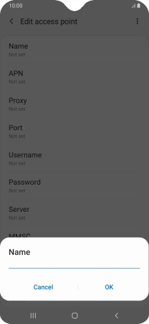 Key in Vodafone MMS and press OK.