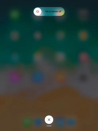 Press and drag the power off icon right.