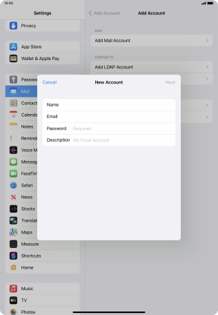 Press Password and key in the password for your email account. Press Password and key in the password for your email account.
