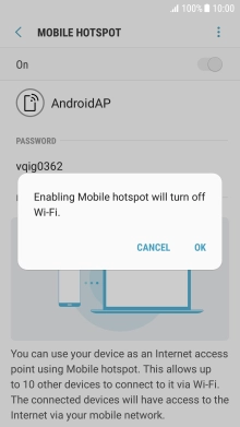 If Wi-Fi is turned on, press OK. If Wi-Fi is turned on, press OK.