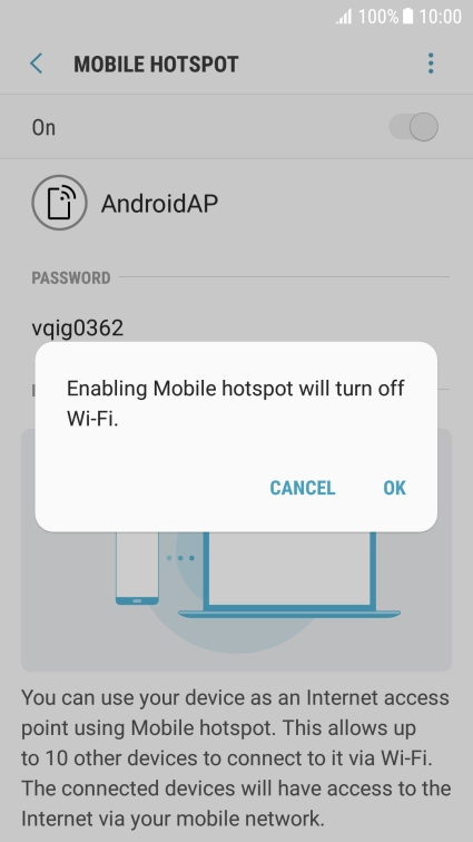 If Wi-Fi is turned on, press OK. If Wi-Fi is turned on, press OK.