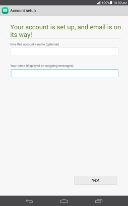 Key in the required sender name and press Next.