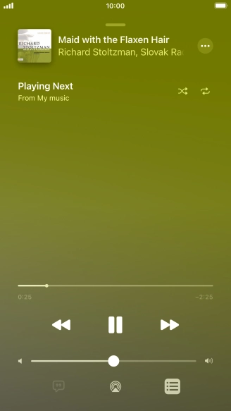 Press the shuffle icon to turn the function on or off.
