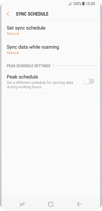 Press Set sync schedule. Press Set sync schedule.