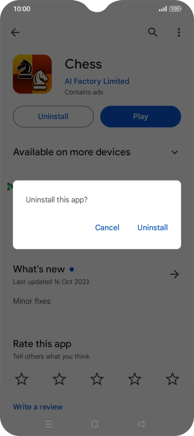 Press Uninstall.