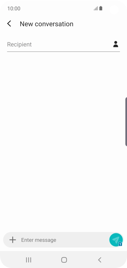 Press the search field and key in the first letters of the recipient's name.