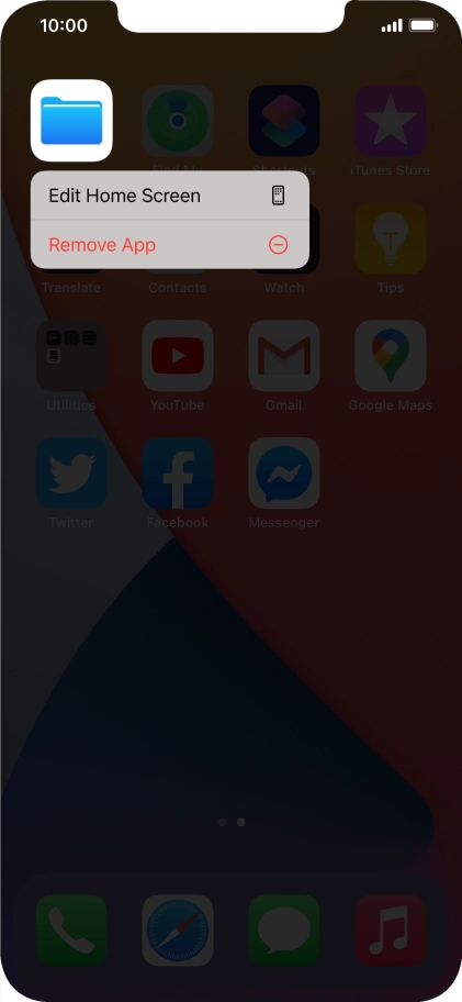 Press Remove App.