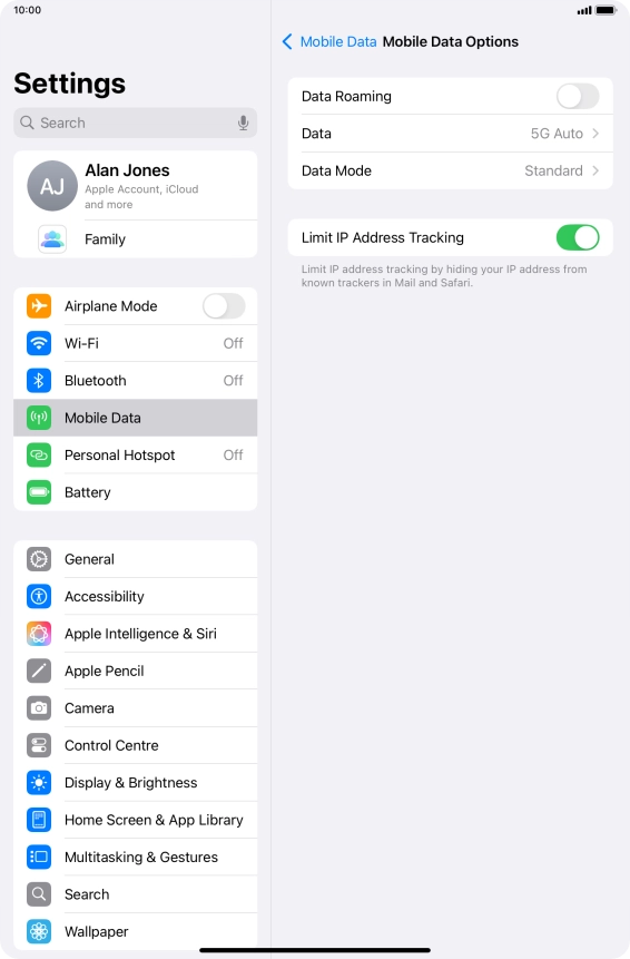 Press Data Mode.
