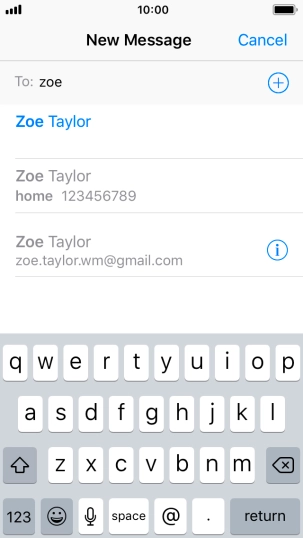 Press the required contact. Press the required contact.