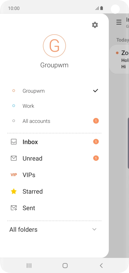 Press the settings icon. Press the settings icon.