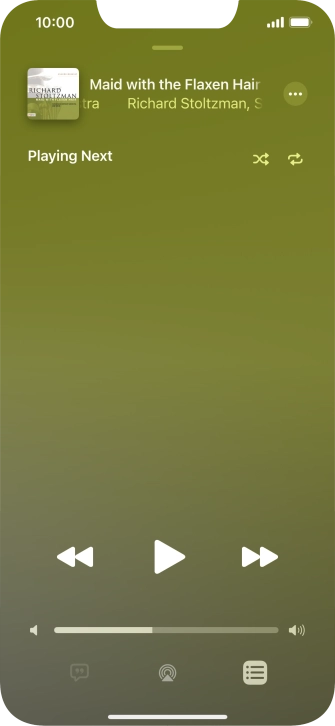 Press the shuffle icon to turn the function on or off. Press the shuffle icon to turn the function on or off.