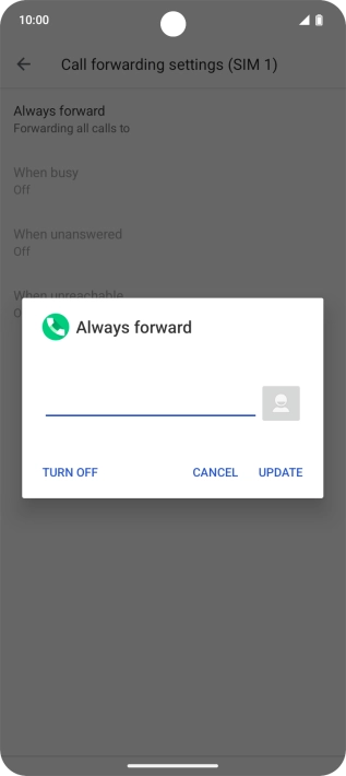 Press TURN OFF.