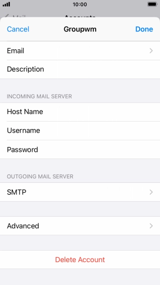 Press SMTP.