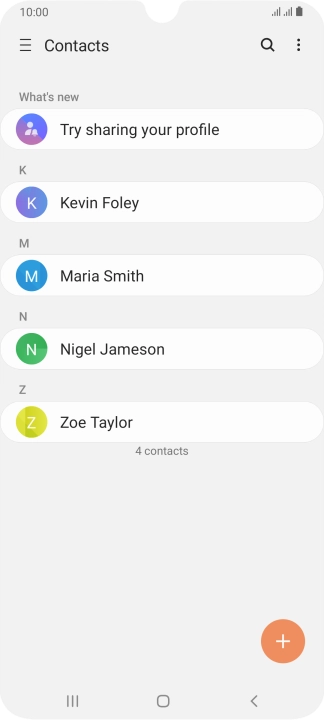 Press the new contact icon. Press the new contact icon.