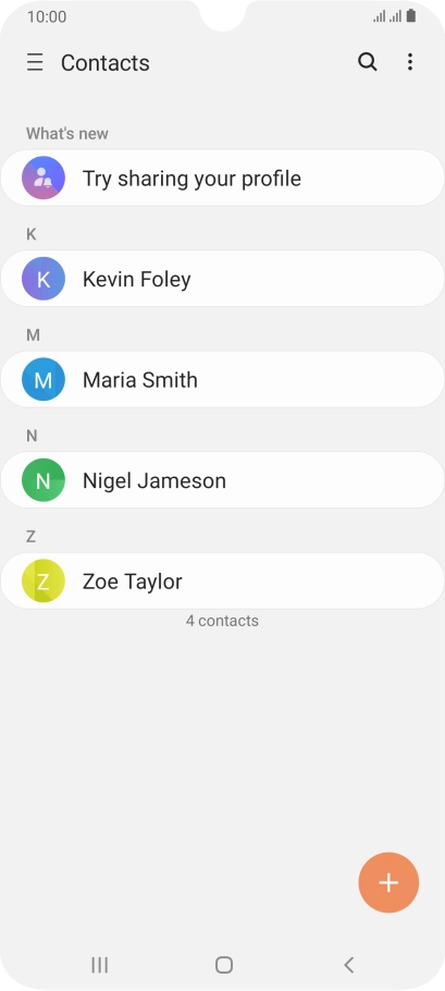 Press the new contact icon. Press the new contact icon.