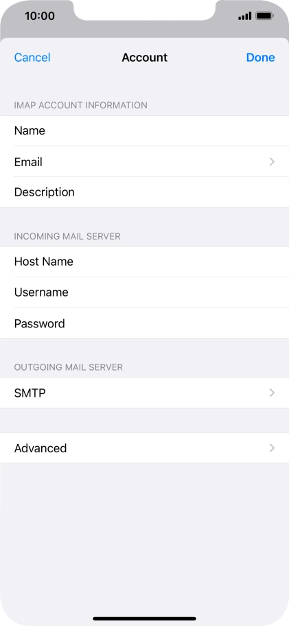 Press SMTP.