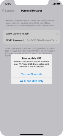 If Wi-Fi is turned on, press Wi-Fi and USB Only.