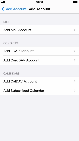 Press Add Mail Account. Press Add Mail Account.