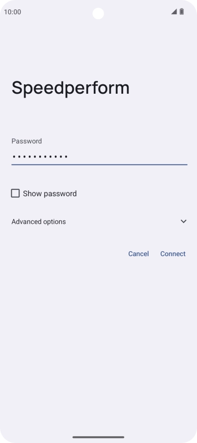 Key in the password for the Wi-Fi network and press Connect. Key in the password for the Wi-Fi network and press Connect.