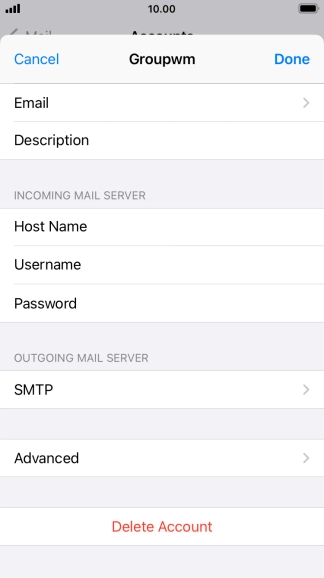 Press SMTP.