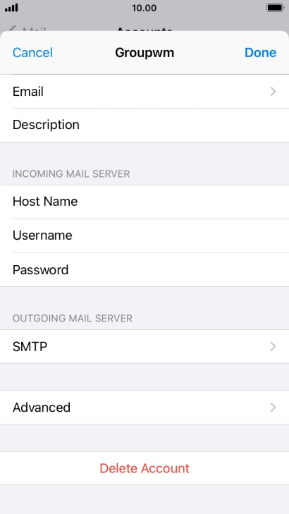 Press SMTP.