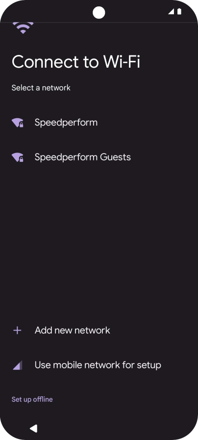 Press the required Wi-Fi network.