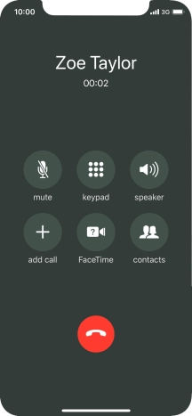 Press the end call icon to end the call. Press the end call icon to end the call.