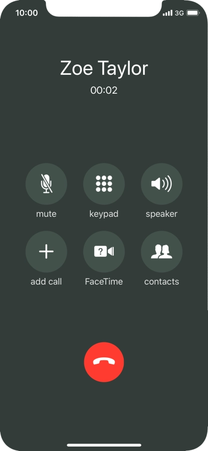 Press the end call icon to end the call. Press the end call icon to end the call.