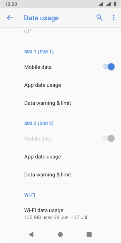 Press App data usage.