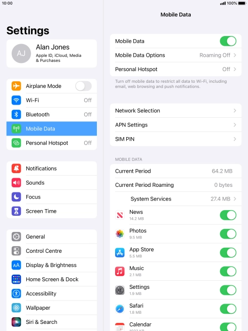 The total data usage is displayed next to Current Period.