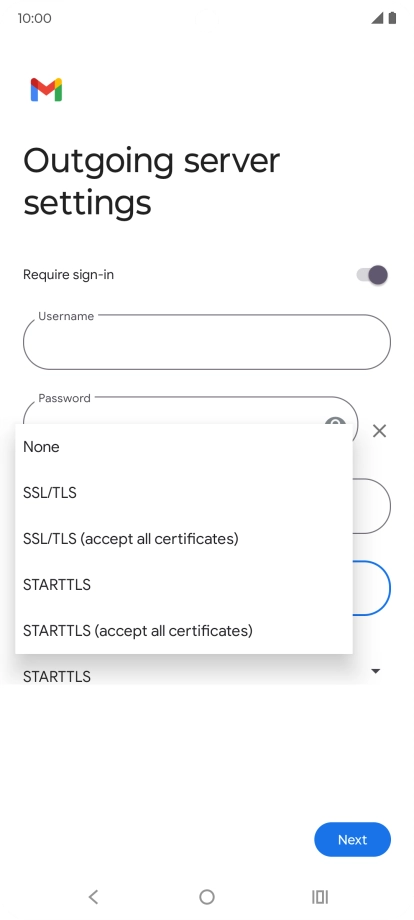 Press SSL/TLS.
