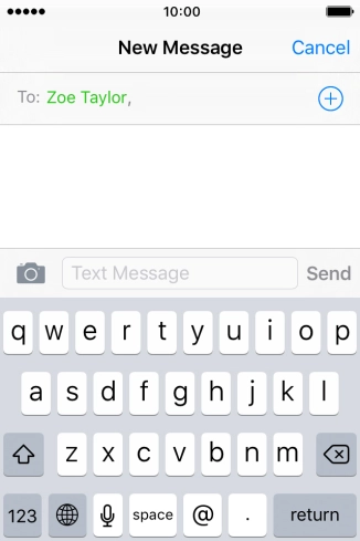 Press the text input field and write the text for your text message. Press the text input field and write the text for your text message.