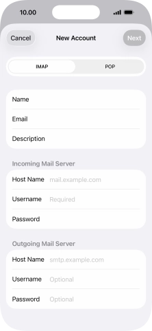 Press IMAP.